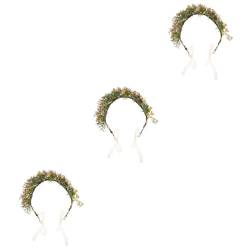 3St Atem Girlande des Babys Blumengirlande künstliche blüten Blumenmädchen-Kopfschmuck stirnband Stirnbänder für Frauen Haarband für Damen Hochzeit Haarteil Krone Zubehör Braut von WRITWAA