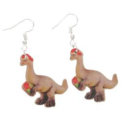 WRITWAA 1 Paar Dinosaurier-ohrringe Weihnachtsohrring Dinosaurier-anhänger-ohrringe Ohrring Für Frauen Weihnachtsgeschenk Holzohrringe Damenohrringe Fräulein Holz Popularität Charme von WRITWAA