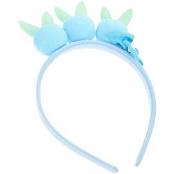 WRITWAA 1 Stück Osterhasen-Stirnband Niedliches Kaninchen-Hasen-Haarband Pompon-Kopfbedeckung Party-Cosplay-Kostüm-Kopfbedeckung Blau von WRITWAA
