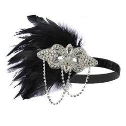 WRITWAA 1920er Stirnband Flapper-Stirnband Gänseblümchen-Haarspange Haarbänder Tiara Haarschmuck für Cocktailpartys Roaring 20s Kostüme für Frauen Europäisch und amerikanisch Haarteil von WRITWAA