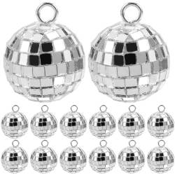 WRITWAA 20 Stück Discokugeln Ornament Mini-Disco-Kugel-Charm Neuheit Spiegel Disco-Kugel-Anhänger Silberne Hängende Dekorationen Reflektierend Für Die Herstellung Von Armbändern Silber von WRITWAA