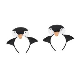 WRITWAA 2St Plüsch-Pinguin-Stirnband süßer Pinguin-Kopfschmuck Schal Stirnband weihnachtskostüm Haarbänder Tiara Pinguin-Haarschmuck Pinguin-Haarband Füllung Kopfbedeckung erröten Kind von WRITWAA