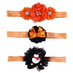 WRITWAA 3 Stück Weihnachts-Stirnbänder Entzückende Elastische Weihnachts-Kinder-Stoffwickel Entzückende Weihnachtsparty-Haar-Accessoires Süßes Weiches Kleinkind-Haarband Orange von WRITWAA