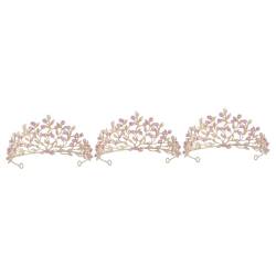 WRITWAA 3st Krone Stirnbänder Haarschmuck Für Die Hochzeit Haarschmuck Für Bräute Hochzeits-tiara Tiaras Tiara Für Frauen Rosa Strass Stirnband Braut Europäisch Und Amerikanisch von WRITWAA