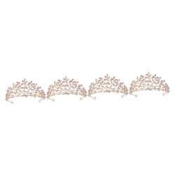 WRITWAA 4 Stück Krone Stirnbänder Haarschmuck Für Die Hochzeit Stirnband Tiara Für Frauen Hochzeits-tiara Tiaras Haarschmuck Für Bräute Braut Rosa Strass Strasssteine Zubehör von WRITWAA