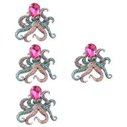 WRITWAA 4 Stück Lustige Oktopus-brosche Pullover-brosche Oktopus-brosche Für Frauen Oktopus-anstecknadel Kristall-tiere-brosche Hochzeitsbrosche Fräulein Korsage Popularität von WRITWAA