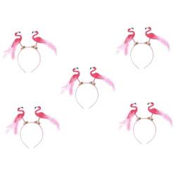WRITWAA 5st Flamingo-stirnband Cosplay-stirnbänder Herren-stirnband Accessoires Für Mädchen Make-up-stirnband Tropische Stirnbänder Strand-stirnband Kokosnussbaum Rosa Plastik Mann Haar von WRITWAA