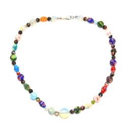 WRITWAA Bunte Halskette Edelsteinperlen Perlen Choker Halskette Frauen Halskette Statement Kette J-halskette Für Damen Opalschmuck Schmuckperlen Fräulein Kristallperlen Persönlichkeit von WRITWAA