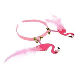 WRITWAA Flamingo-stirnband Flamingohüte Für Damen Make-up-haarband 90er Stirnband Dekorative Haargummis Stirnband Für Hawaii-party Kostümzubehör Mädchen Rosa Fräulein Bilden Plastik von WRITWAA