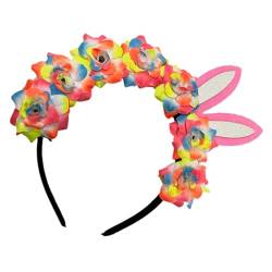 WRITWAA Haarschmuck Zu Ostern Hasenhaarreif Ostern-kopfbedeckung Kaninchenhaarband Osterhasenkostüm Stirnband Für Die Osterparty Florales Kopfstück Blumen- Kleidung Schüttgut Damen Plastik von WRITWAA