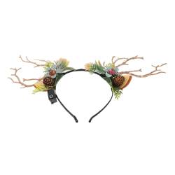 WRITWAA Halloweenkostüm 1 X Weihnachts Stirnband Hirsch Kostüm Ohr Stirnband Weihnachtskostüm Kopfbedeckung Weihnachts Hairhoop Weihnachtsfeier Kopfbedeckung Cosplay Kostüm Stirnbänder von WRITWAA