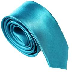 WS schmale dünne KRAWATTE Business Slim Tie Schlips schmal (aqua) von WS