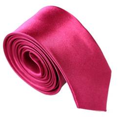 WS schmale dünne KRAWATTE Business Slim Tie Schlips schmal (dunkles pink) von WS