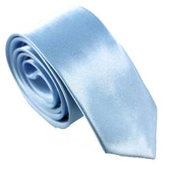 WS schmale dünne KRAWATTE Business Slim Tie Schlips schmal (eisblau) von WS