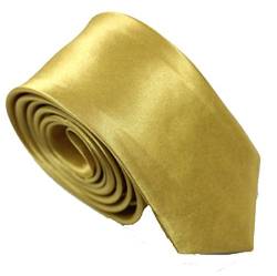 WS schmale dünne KRAWATTE Business Slim Tie Schlips schmal (gold) von WS
