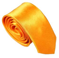 WS schmale dünne KRAWATTE Business Slim Tie Schlips schmal (goldgelb) von WS