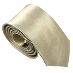 WS schmale dünne KRAWATTE Business Slim Tie Schlips schmal (helles gold) von WS
