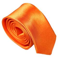 WS schmale dünne KRAWATTE Business Slim Tie Schlips schmal (orange) von WS