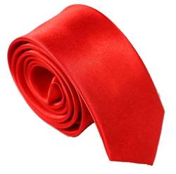 WS schmale dünne KRAWATTE Business Slim Tie Schlips schmal (rot) von WS