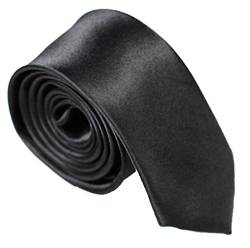 WS schmale dünne KRAWATTE Business Slim Tie Schlips schmal (schwarz) von WS