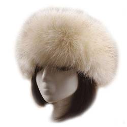 Damen Kunstfell Stirnband Winter Warm Mode Verstellbare Ohrenschützer Haarband Haarschmuck für Outdoor Reiten Wandern Skifahren (Braun) von WSDF