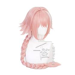 Fate Grand Order Astolfo Cosplay Long Braid Pink Wig Hair FGO + Wig Cap Synthetic Hair Halloween Party Props Girls Women von WSJDE