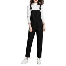 WSLCN Damen Latzhose Locker Hose Große Größen Lang Freizeithose Jeanshose Lässige Schwarz S von WSLCN