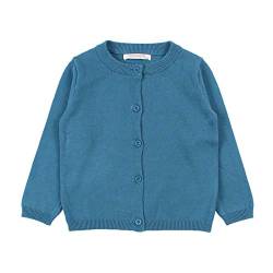 WSLCN Kinder Strickjacke für Mädchen Jungen Basic Cardigan Übergangsjacke Stricken Dunkel Blau 4 Jahre Alt(für ca. 110cm) von WSLCN