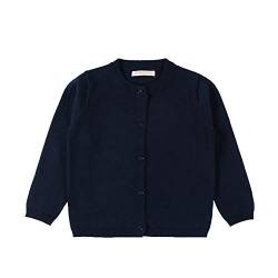 WSLCN Kinder Strickjacke für Mädchen Jungen Basic Cardigan Übergangsjacke Stricken Marine Blau 4 Jahre Alt(für ca. 110cm) von WSLCN