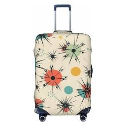 WSOIHFEC Atomic Stars Retro-Kofferhülle, personalisierbar, Reisegepäck-Abdeckung, Trolley-Koffer, Reisegepäck-Schutzhülle, passend für 45,7 - 81,3 cm Gepäckabdeckungen, Schwarz , M von WSOIHFEC