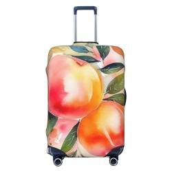 WSOIHFEC Bunte Pfirsich-Aquarell-Design-Kofferhülle, personalisierbar, Reisegepäck-Abdeckung, Trolley-Koffer, Reisegepäck-Schutzhülle, passend für 45,7 - 81,3 cm Gepäckabdeckungen, Schwarz , S von WSOIHFEC