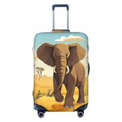 WSOIHFEC Kofferabdeckung, Motiv: afrikanischer Elefant, personalisierbar, Trolley-Koffer, Reisegepäck-Schutzhülle, passend für 45,7 - 81,3 cm Gepäckabdeckungen, Schwarz , M von WSOIHFEC