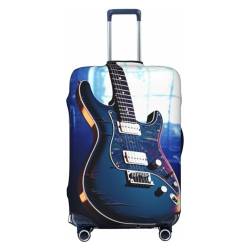 WSOIHFEC Kofferhülle mit Gitarren-Aufdruck, personalisierbar, Trolley-Koffer, Reisegepäck-Schutzhülle, passend für 45,7 - 81,3 cm Gepäckabdeckungen, Schwarz , L von WSOIHFEC