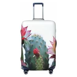 WSOIHFEC Kofferhülle mit Kaktus-Blumendruck, personalisierbar, Reisegepäck-Abdeckung, Trolley-Koffer, passend für 45,7 - 81,3 cm Gepäckabdeckungen, Schwarz , XL von WSOIHFEC