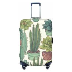 WSOIHFEC Kofferhülle mit Kaktus-Sukkulenten-Aufdruck, personalisierbar, Reisegepäck-Abdeckung, Trolley-Koffer, passend für 45,7 - 81,3 cm Gepäckabdeckungen, Schwarz , XL von WSOIHFEC