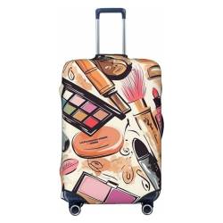 WSOIHFEC Kofferhülle mit Kosmetik- und Make-up-Motiv, personalisierbar, Reisegepäck-Abdeckung, Trolley-Koffer, passend für 45,7 - 81,3 cm Gepäckabdeckungen, Schwarz , S von WSOIHFEC