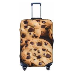 WSOIHFEC Kofferhülle mit Schokoladenkeks-Aufdruck, personalisierbar, Reisegepäck-Abdeckung, Trolley-Koffer, passend für 45,7 - 81,3 cm Gepäckabdeckungen, Schwarz , L von WSOIHFEC