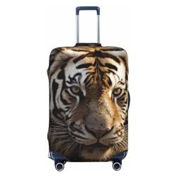 WSOIHFEC Kofferhülle mit Tier-Tigerdruck, personalisierbar, Reisegepäck-Abdeckung, Trolley-Koffer, Reisegepäck-Schutzhülle, passend für 45,7 - 81,3 cm Gepäckabdeckungen, Schwarz , L von WSOIHFEC