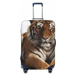 WSOIHFEC Kofferhülle mit großem Tiger-Druck, personalisierbar, Reisegepäck-Abdeckung, Trolley-Koffer, passend für 45,7 - 81,3 cm Gepäckabdeckungen, Schwarz , XL von WSOIHFEC