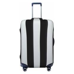 WSOIHFEC Kofferhülle mit schwarz-weißen Streifen, personalisierbar, Reisegepäck-Abdeckung, Trolley-Koffer, Reisegepäck-Schutzhülle, passend für 45,7 - 81,3 cm Gepäckabdeckungen, Schwarz , S von WSOIHFEC