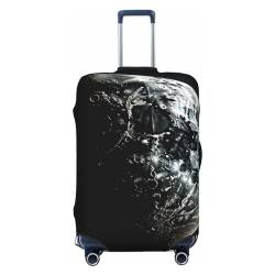 WSOIHFEC Kofferhülle mit schwarzem Hintergrund, Monddruck, personalisierbar, Reisegepäck-Abdeckung, Trolley-Koffer, passend für 45,7 - 81,3 cm Gepäckabdeckungen, Schwarz , XL von WSOIHFEC