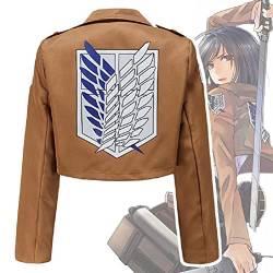 WSTERAO Attack on Titan Khaki Jacke Unisex Recon Corps Jacke Mantel Cosplay Kostüme von WSTERAO