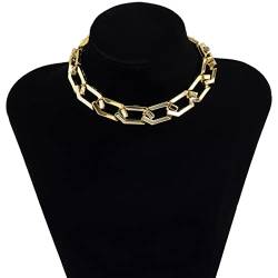 WSZJLN Dickes Material, übertriebene große Choker-Halskette für Frauen, Hiphop-Kette, Halsketten am Hals, S11-1 von WSZJLN