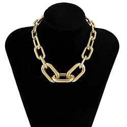 WSZJLN Dickes Material übertriebene große Choker-Halskette für Frauen Hiphop dicke Kette Halsketten am HalsJewelry-S04-1 von WSZJLN