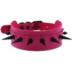 WSZJLN Spike Choker Damen Nieten Leder Halsband Spiked Halskette Gothic Choker Gothic Schmuck Rock Hexe Zubehör Herren New-P025 Rose von WSZJLN