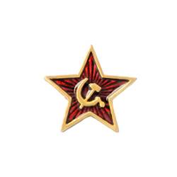 Sowjetische Armee Stern Hut Pin Kappe Abzeichen Brosche Geschenk Roter Stern Sichel Hammer Abzeichen Brosche Pin für Frauen Mädchen Unisex Ornament Runde Metallstifte, Emaille von WT-YOGUET