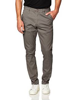 WT02 Herren Skinny Fit Basic Chinohose aus dehnbarer Baumwolle Lässige Hose, GRAU, 38W / 32L von WT02