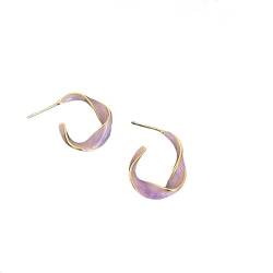 WTDZUCOI Ohrringe Trendy Frische Schöne Süße Graue Blatt Ohrstecker Für Frauen Mode Ohrringe-lila von WTDZUCOI