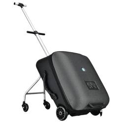WTTTTW Gepäck mit Spinnerrädern, Trolley-Koffer mit Kindersitz-Design, Hartgepäck für Damen, 20-Zoll-Hartschalen-Großgepäck 2-in-1, für Reisen,Schwarz von WTTTTW