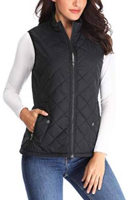 Wudodo Damen Weste mit Stehkragen Weste Jacke Reißverschluss Steppweste Winter Warm Ultraleicht von WUDODO